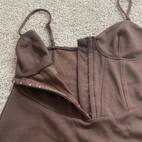 Wild Fable • Dark Brown Corset Knit Bodycon Mini Dress - Picture 3 of 12